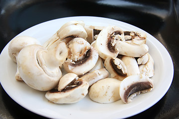 Image showing Sliced mushrooms