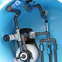 Image showing Swimming pool plumbing