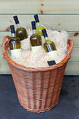 Image showing Wine in basket