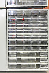 Image showing Parts drawers