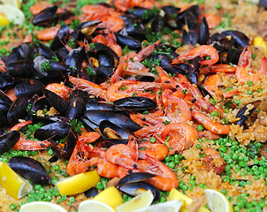 Image showing Seafood paella