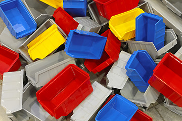 Image showing Plastic bins and tubs