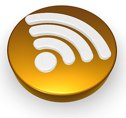 Image showing wifi symbol button on white background - 3d rendering