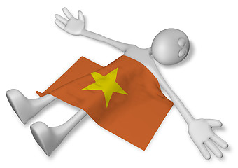 Image showing dead cartoon guy and flag of vietnam - 3d illustration