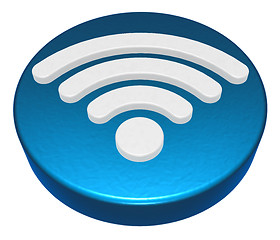 Image showing wifi symbol button on white background - 3d rendering