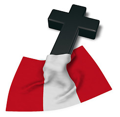 Image showing christian cross and flag of peru - 3d rendering