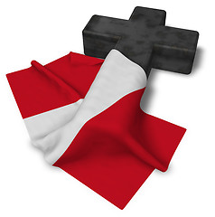 Image showing christian cross and flag of peru - 3d rendering