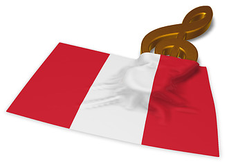 Image showing clef symbol symbol and flag of peru - 3d rendering