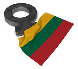 Image showing symbol for feminine and flag of lithuania - 3d rendering