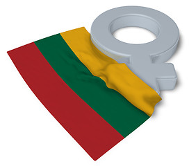 Image showing symbol for feminine and flag of lithuania - 3d rendering