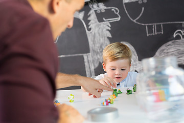 Image showing Cute little toddler boy at child therapy session.