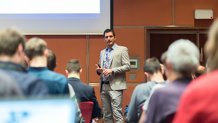 Image showing Speaker Giving a Talk at Business Meeting.