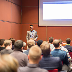 Image showing Speaker Giving a Talk at Business Meeting.