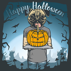 Image showing Vector illustration of Halloween dog concept