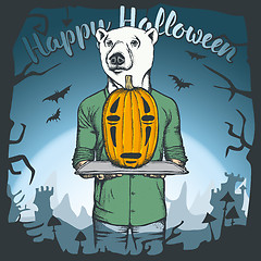 Image showing Vector illustration of Halloween bear concept