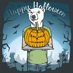 Image showing Vector illustration of Halloween bear concept