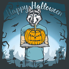 Image showing Vector illustration of Halloween dog concept