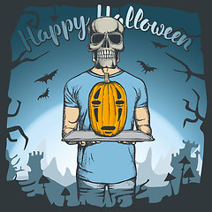 Image showing Vector illustration of Halloween skull concept