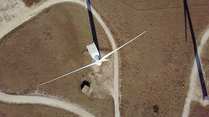 Image showing Top view of modern windmill