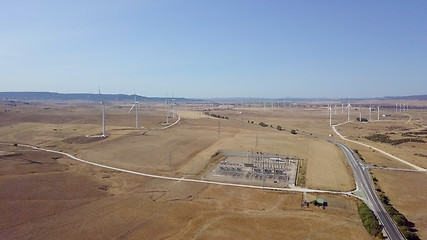 Image showing Aerial view of plantations in desert