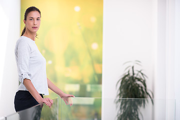 Image showing portrait of a young beautiful woman at home