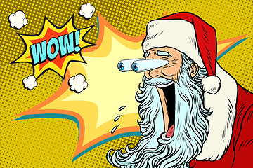 Image showing Bulging eyes Hyper reaction to Santa Claus