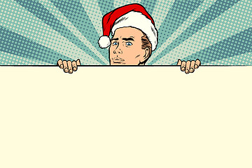 Image showing man with Santa hat sales banner