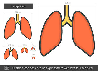 Image showing Lungs line icon.