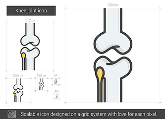 Image showing Knee joint line icon.