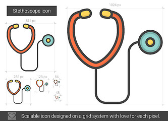 Image showing Stethoscope line icon.