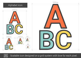 Image showing Alphabet line icon.