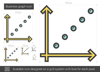 Image showing Business graph line icon.