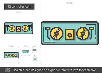 Image showing Dj controller line icon.