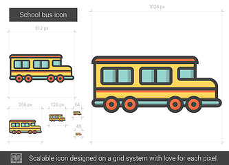Image showing School bus line icon.