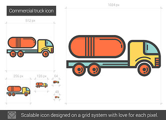 Image showing Commercial truck line icon.
