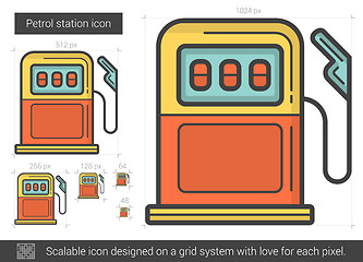 Image showing Petrol station line icon.