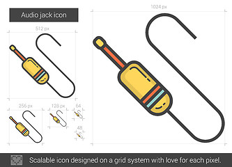 Image showing Audio jack line icon.