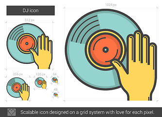 Image showing DJ line icon.