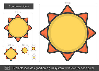 Image showing Sun power line icon.