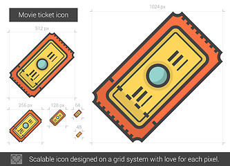 Image showing Movie ticket line icon.