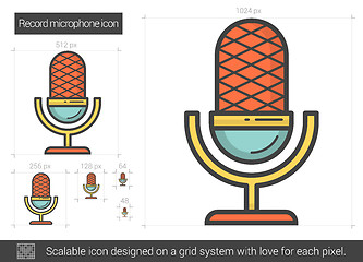 Image showing Record microphone line icon.