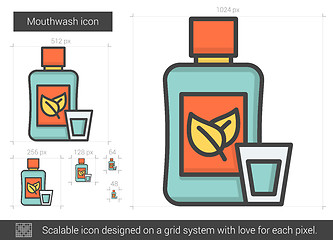 Image showing Mouthwash line icon.