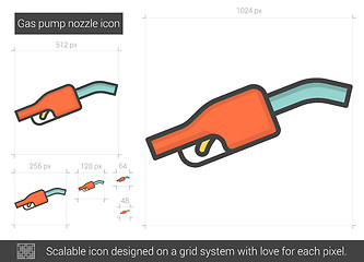 Image showing Gas pump nozzle line icon.