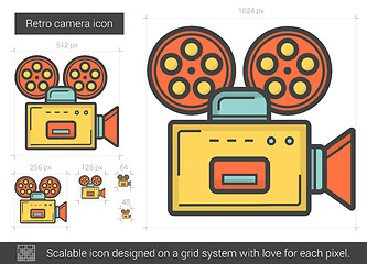 Image showing Retro camera line icon.