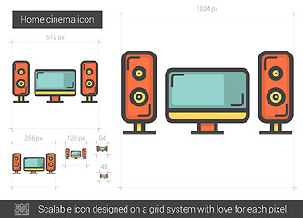 Image showing Home cinema line icon.