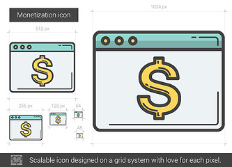 Image showing Monetization line icon.