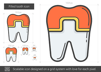 Image showing Filled tooth line icon.