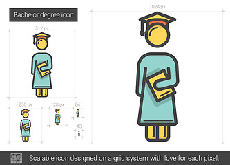 Image showing Bachelor degree line icon.