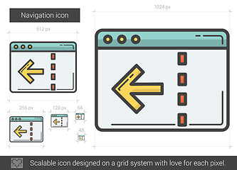 Image showing Navigation line icon.