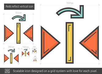 Image showing Redo reflect vertical line icon.